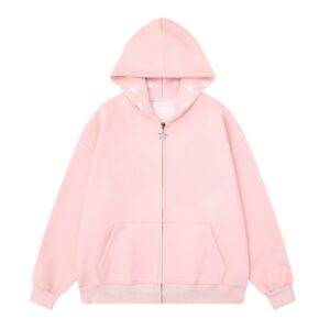 Simple & Comfortable Zip-Up Hoodie — Pink