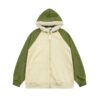 Street Style Green Fleece Panel Hoodie