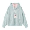 Classic Retro Dot Print Blue Hoodie