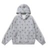 "Sweet & Edgy" Style All-Over Star Print Hoodie — Grey