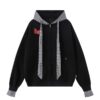 Butterfly Appliqué Faux Layer Hoodie