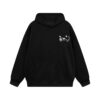 Black Oversized Floral Embroidered Hoodie