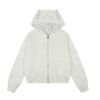 Polka Dot Zip-Up Hoodie — White